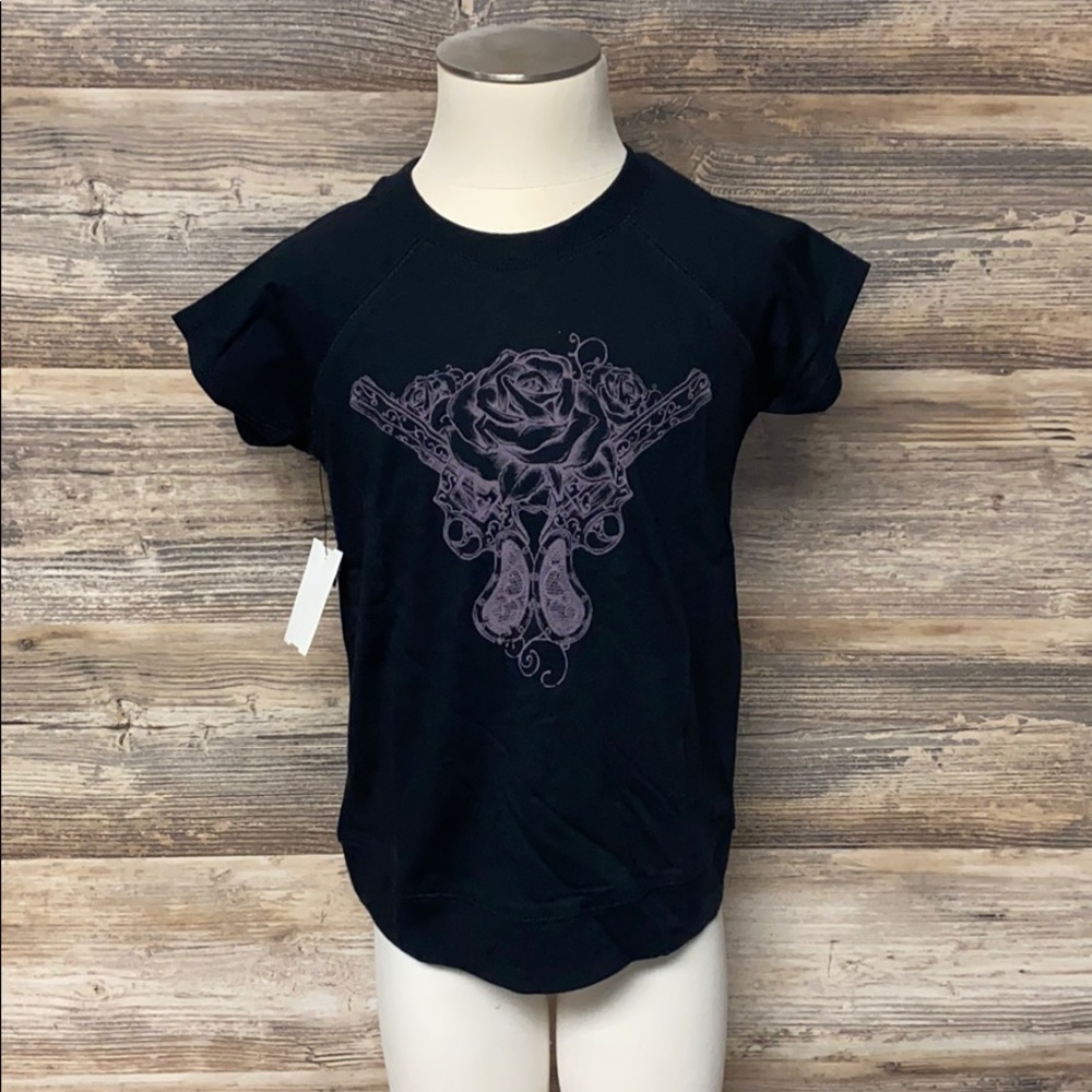 Ready Steady GO!  Rose & Pistols Raglan Tee NWT